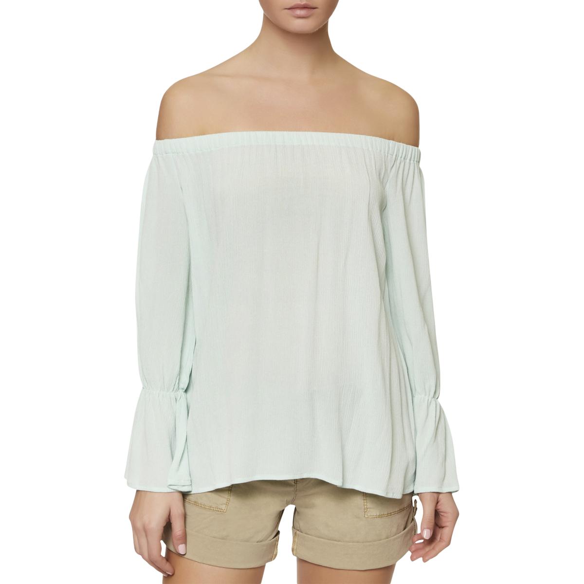 Sanctuary Women's Off-The-Shoulder Top Mint Tea L