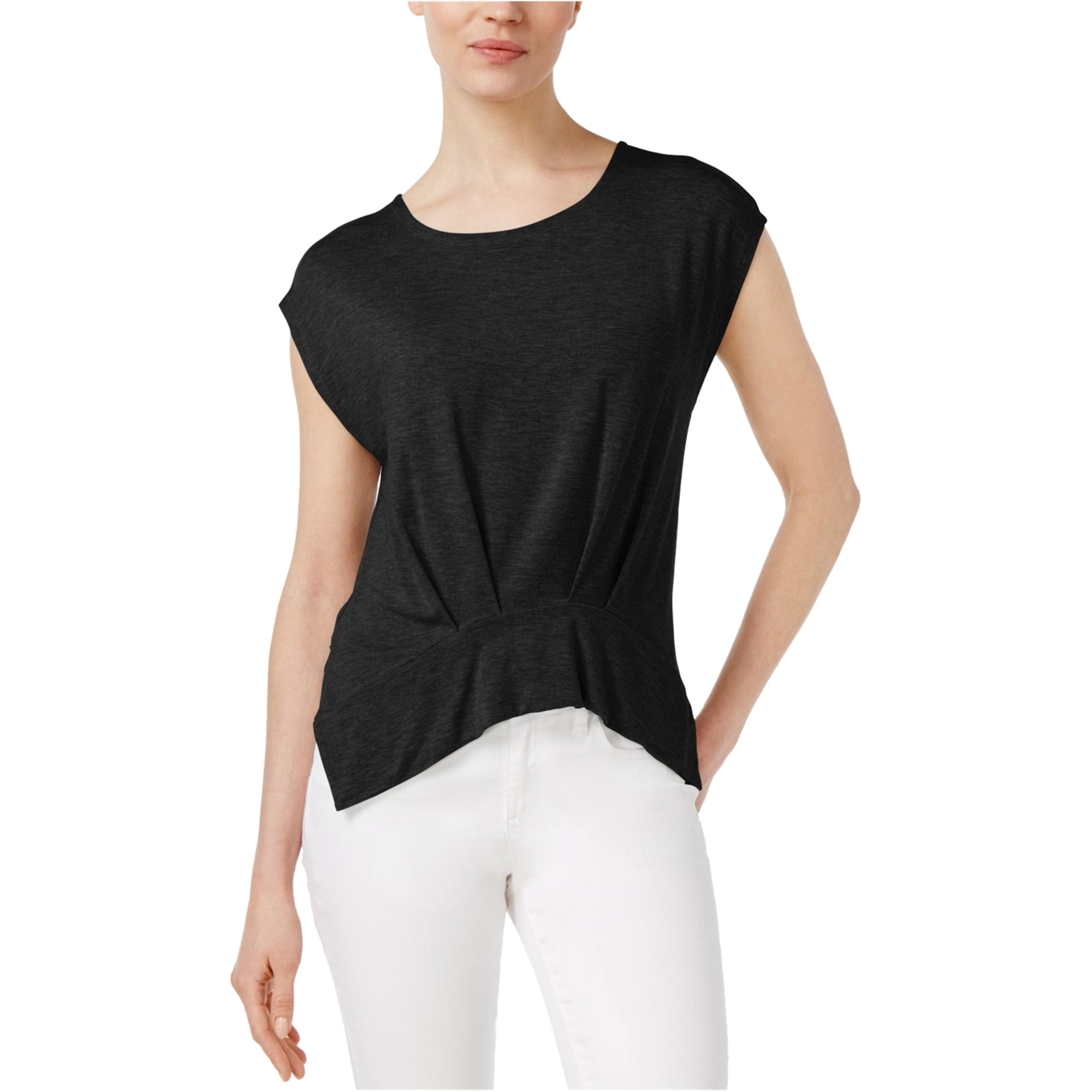 RACHEL Rachel Roy Women's Pleated T-Shirt Black