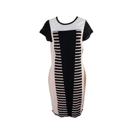 Bar III Contrast Bodycon Sweater Dress Ballet Pink Combo XS