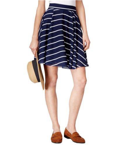 Maison Jules Striped Circle Skirt Blu Notte Combo S