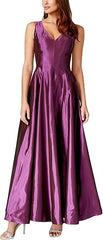 B Michael Sleeveless A-Line Gown Purple