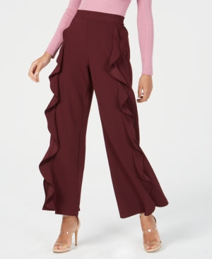 Bar III Ruffled Wide-Leg Pants Black Current M - Gear Relapse 