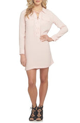1.STATE Lace-Up Classic Long Sleeve Shirtdress - Gear Relapse 