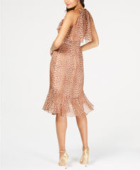 Rachel Zoe Silk Leopard-Print Ruffle-Trim Dress Multi Color 4