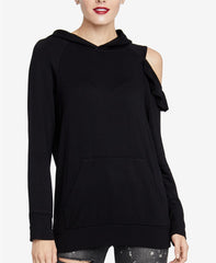 RACHEL Rachel Roy Women's Cold-Shoulder Hoodie Black M