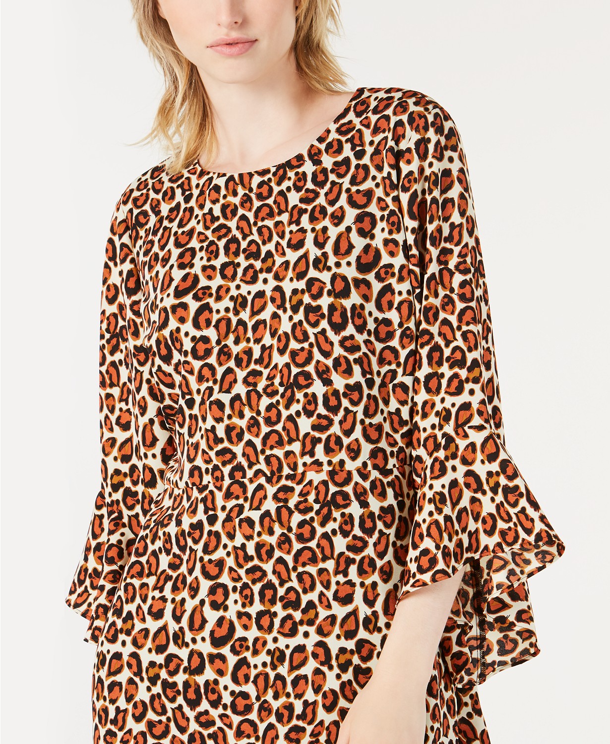 Bar III Bell-Sleeve Cheetah-Print Dress Cheetah 10 - Gear Relapse 