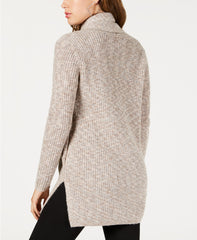 GUESS Women's Draped Open-Front Cardigan Sweater Rose Smoke Heather Multi M