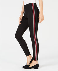 Maison Jules Pull-On Striped Skinny Pants Deep Black