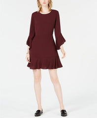 Bar III Ruffle-Hem Fit Flare Dress