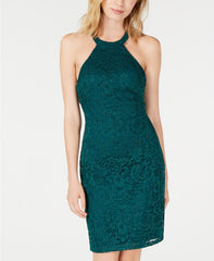 Sequin Hearts Juniors Lace Dress Emerald 0