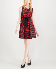 Maison Jules Jacquard Bow-Detail Fit Flare Daydream Floral