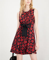 Maison Jules Jacquard Bow-Detail Fit Flare Daydream Floral