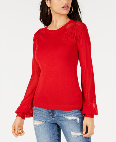 GUESS Women's Draped Open-Front Cardigan Sweater Rose Smoke Heather Multi M