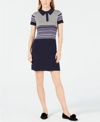 Maison Jules Striped Polo Sweater Dress