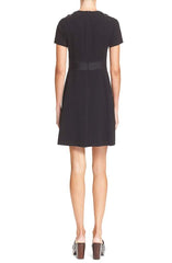 MARC BY MARC JACOBS Women's Short Sleeve Crepe Dress Embellishment Black 6