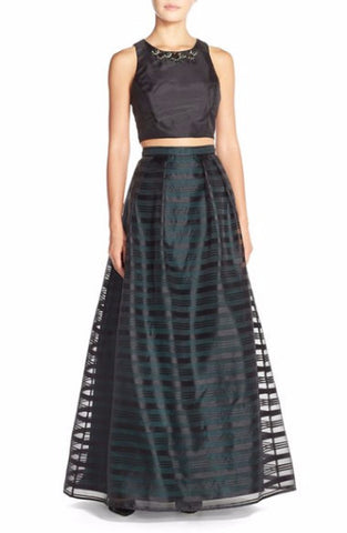 Vera Wang Embellished Bodice Gown Black