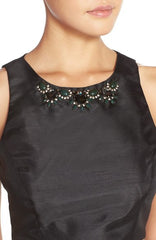 Xscape Embellished Burnout Crop Top Dress Black 6