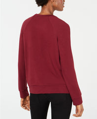 Carbon Copy Metallic Wine-Graphic Sweatshirt Burgundy L