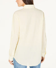 Michael Michael Kors Women's Striped Button-Up Top Sunshine XL