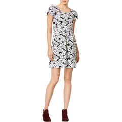 Maison Jules Jacquard Fit & Flare Dress Blu Notte Combo