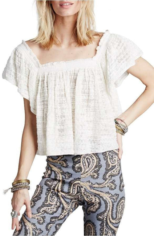 Free People Thrills and Frills Open-Stitch Ivory M - Gear Relapse 
