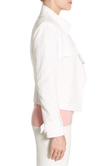 Anne Klein Washed Linen Short Trench Jacket White 6 - Gear Relapse 