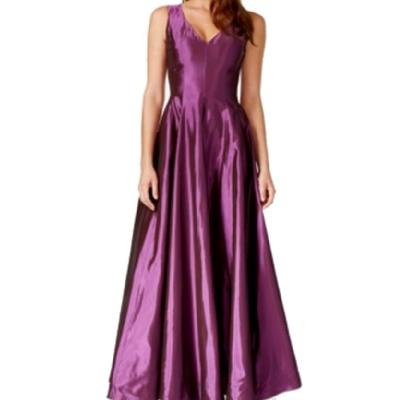 B Michael Sleeveless A-Line Gown Purple - Gear Relapse 