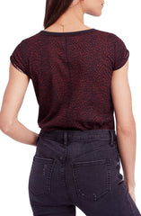 Free People Clare Printed T-Shirt Wine - Gear Relapse 