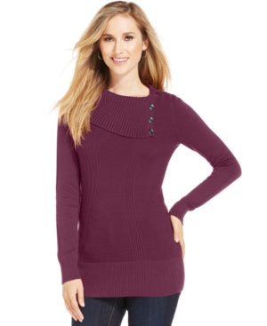 Style & Co. Women's Long Sleeve Ribbed-Knit Sweater M