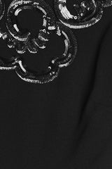 MARC BY MARC JACOBS Women's Short Sleeve Crepe Dress Embellishment Black 6