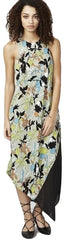 RACHEL Rachel Roy Women's Colorblocked Midi Dress Green Olive L