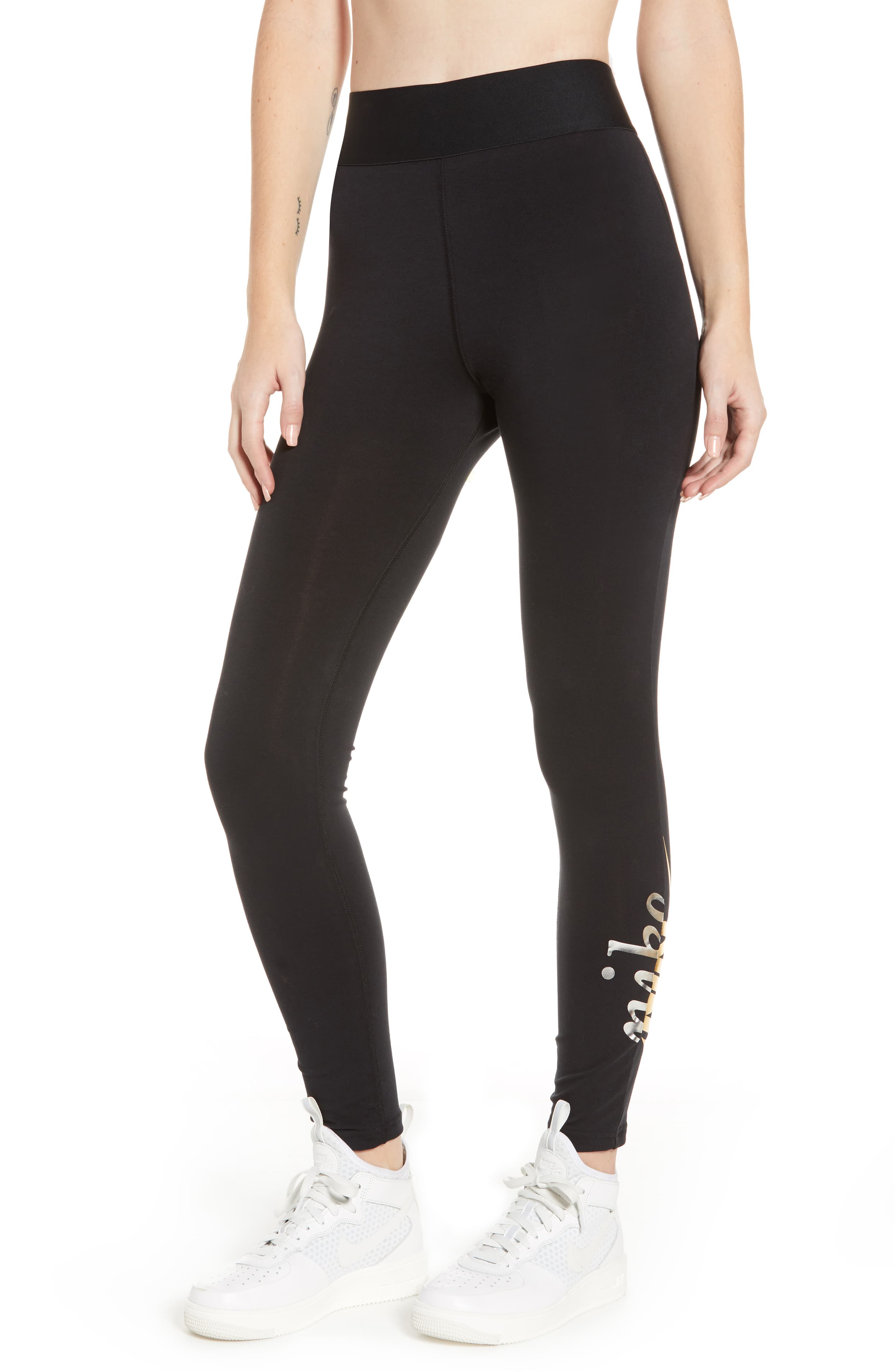 Nike Women's Sportswear Metallic Leggings Black XL
