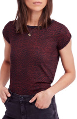 Free People Clare Printed T-Shirt Wine - Gear Relapse 
