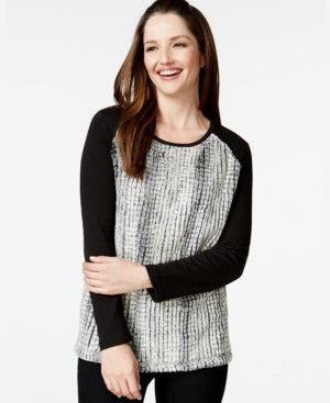 Maison Jules Mixed Stripe Sweater Bright White Combo XS