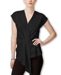 Bar III Draped Asymmetrical Top Deep Black - Gear Relapse 