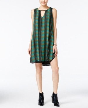 Bar III Sleeveless Cutout Sheath Dress Green Combo XS - Gear Relapse 