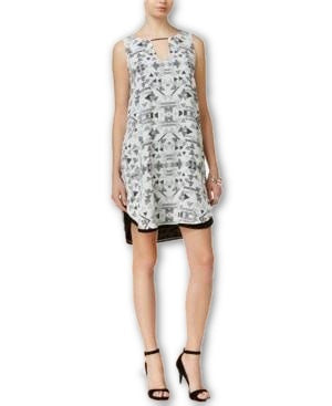 Bar III Sleeveless Cutout Sheath Dress White Combo XS - Gear Relapse 