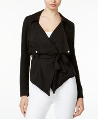 Bar III Asymmetrical Belted Moto Jacket Black - Gear Relapse 