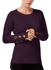 Bar III High-Low Grommet-Detail Sweater - Gear Relapse 