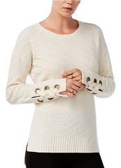 Bar III High-Low Grommet-Detail Sweater - Gear Relapse 