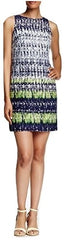 Vince Camuto Women's Print Scuba Fit & Flare Dress Blue Combo 6
