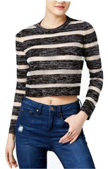 GUESS Amara Striped Crop Top Jet Black Multi M - Gear Relapse 