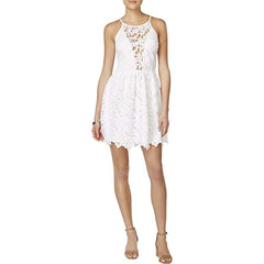 Bar III Lace Illusion Fit Flare Halt Washed White - Gear Relapse 
