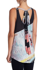 RACHEL Rachel Roy Women's Printed Tie-Back Top Pastel Combo S