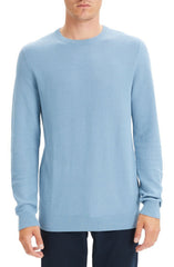 Theory Riland Pique Breach Crewneck Sweater Blue S