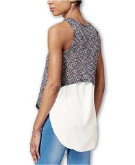 Bar III Melange-Knit Sleeveless Tank Top Black Combo XXS - Gear Relapse 