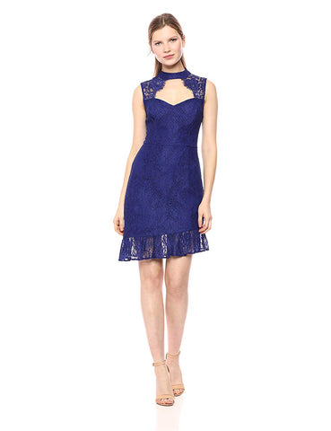 Calvin Klein Women's Sequin Lace Cap-Sleeve Dress Silver Charcoal 4 Calvin Klein Women's Sequin Lace Cap-Sleeve Dress Silver Charcoal 4