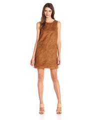 Sanctuary Women's Village Faux Suede Shift Dress Maple XS