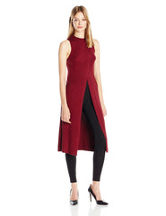 GUESS Women's Sleeveless Open-Front Tunic Zinfandel XL