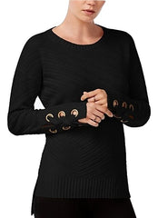 Bar III High-Low Grommet-Detail Sweater - Gear Relapse 